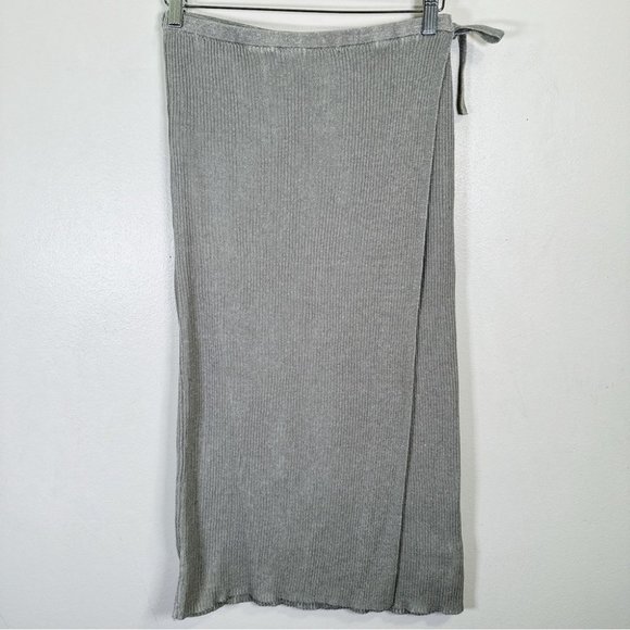 Free People Knit Ribbed  Borderline Midi Marble Combo Skirt - Picture 4 of 14